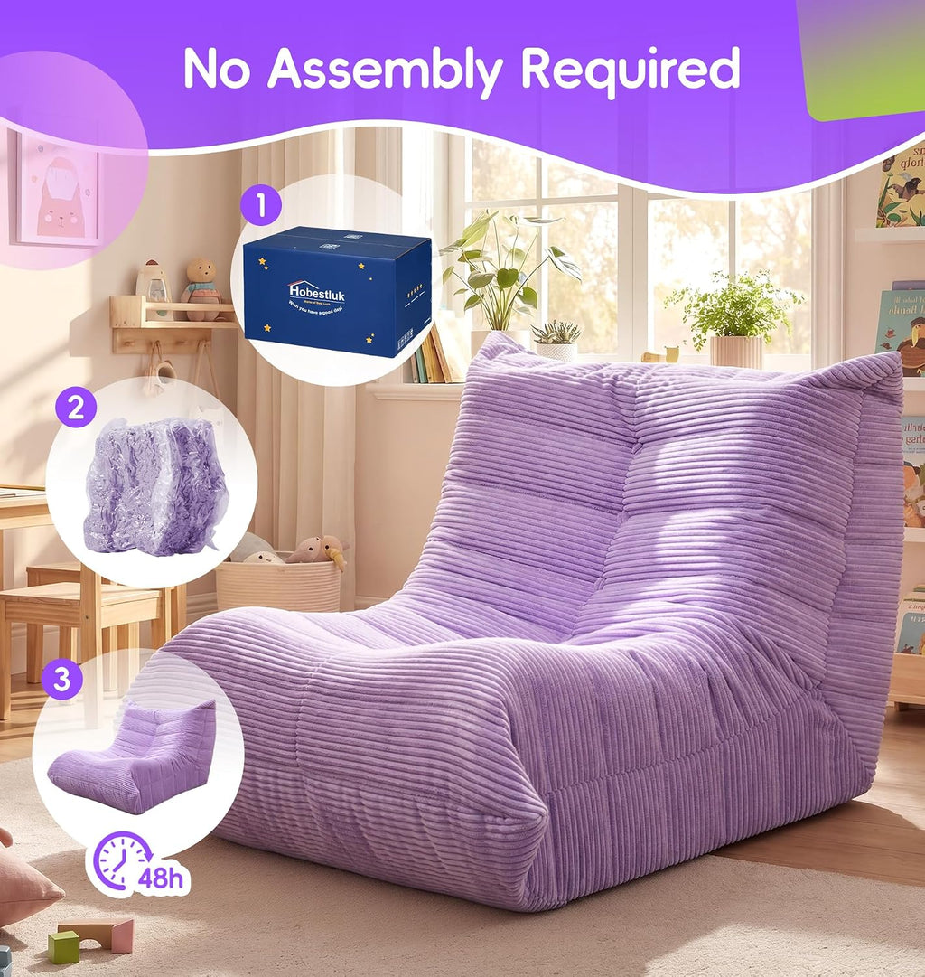 Hobestluk Medium Bean Bag Chairs Lounge Floor Chair BeanBag Couch Togo Sofa - Image 8