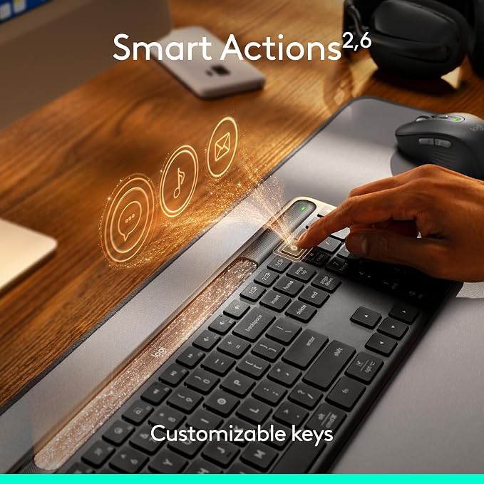 Logitech Signature Slim Solar+ Wireless Bluetooth Keyboard K980 - Graphite | Signature, solar and artificial light powered, up to 10 years battery life, customizable keys - Image 10