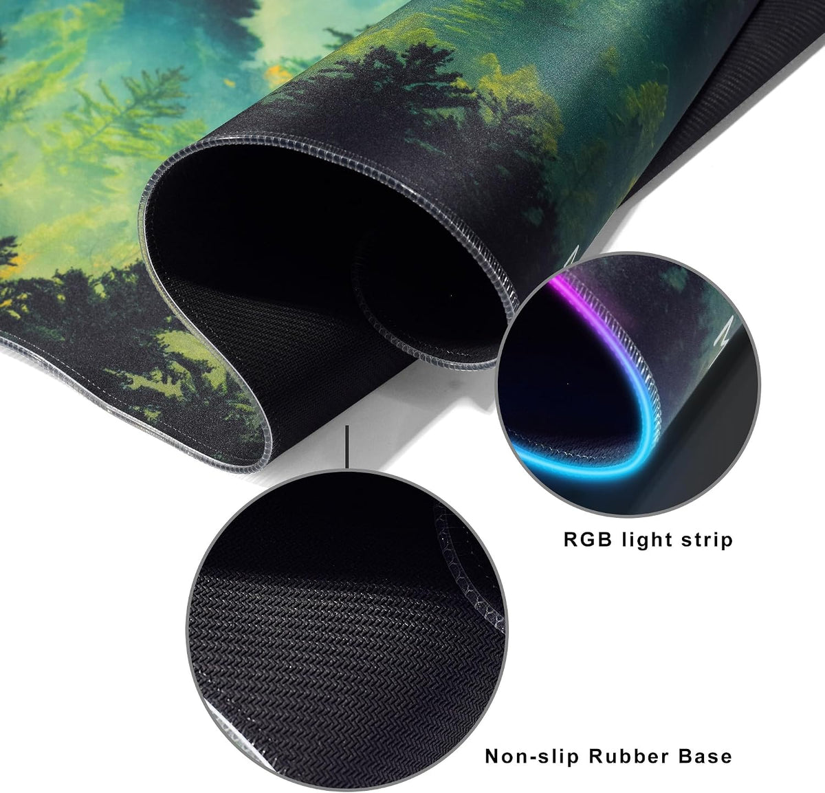 Mydours 40" x 20" RGB Gaming XXL Large Mouse Pad (Forest) - Image 4