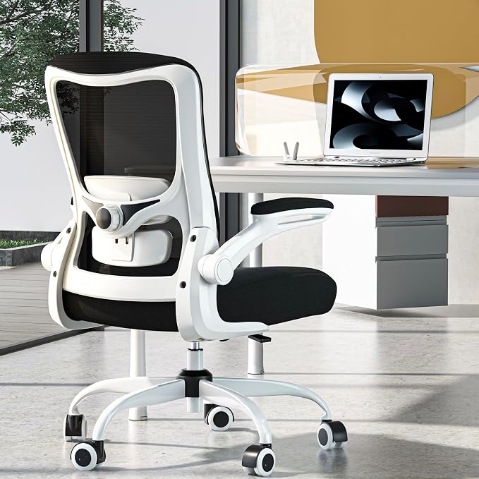 Ergonomic Office Chair for Long Hours, Adjustable Padded Lumbar Support for Lower Back Relief, 330 lb Capacity, Comfortable Computer Desk Chair for Home Office, Work & Study by DesignedforFocusedHours