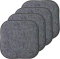 Sweet Home Collection Chair Cushion Memory Foam Pads Honeycomb Pattern Slip Non Skid Rubber Back Rounded Square 16" x 16" Seat Cover, 4 Pack, Broadway Multi Blue by SweetHomeCollection