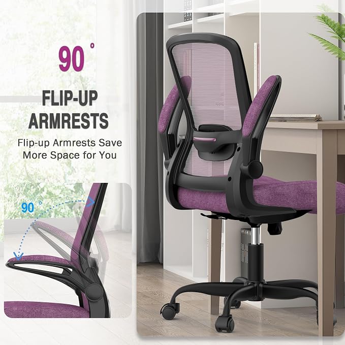 Ergonomic Office Chair w/Adjustable Lumbar, Flip Armrest, 135° Recline | Supports 300 lbs · Seat 19.48"–23.4" · Breathable mesh · 20–30 min assembly · 5-year warranty - Image 6
