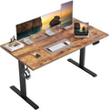 Agilestic Electric Height Adjustable Standing Desk, 55 Inch, Rustic Brown | Smooth Height Adjustment, Memory Presets, Hooks, Stable Steel Frame,154 lbs Capacity, Easy Assembly, Splice Board by Agilestic