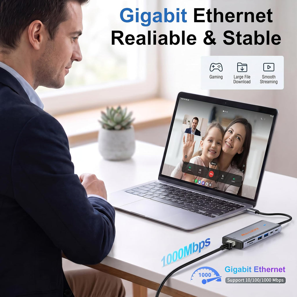 USB C Docking Station with Dual Monitor 4K HDMI & DisplayPort for Laptops - Image 7