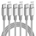 KYEHD USB C to USB C Cable 10ft 3 Pack 60W Fast Charging Long Charger Cord | 3 Pack 10ft 60W Fast Charging USB C to USB C Cable, Type C Charger Cord for iPhone 17/16/15 iPad MacBook CarPlay - Grey White by Unknown