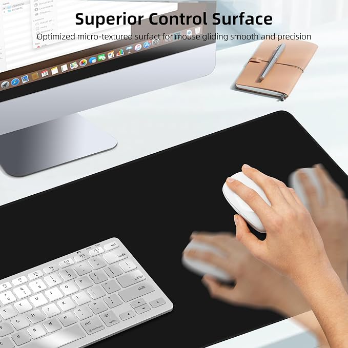 Mouse Pad with Wireless Charging, Large Desk Mat for Gaming, 31.5"x11.8" | Ultra-Smooth Surface, Non-Slip Rubber Base, Waterproof Computer Keyboard Pad for Gamer, Desk, Office, PC, Laptop, Black - Image 5