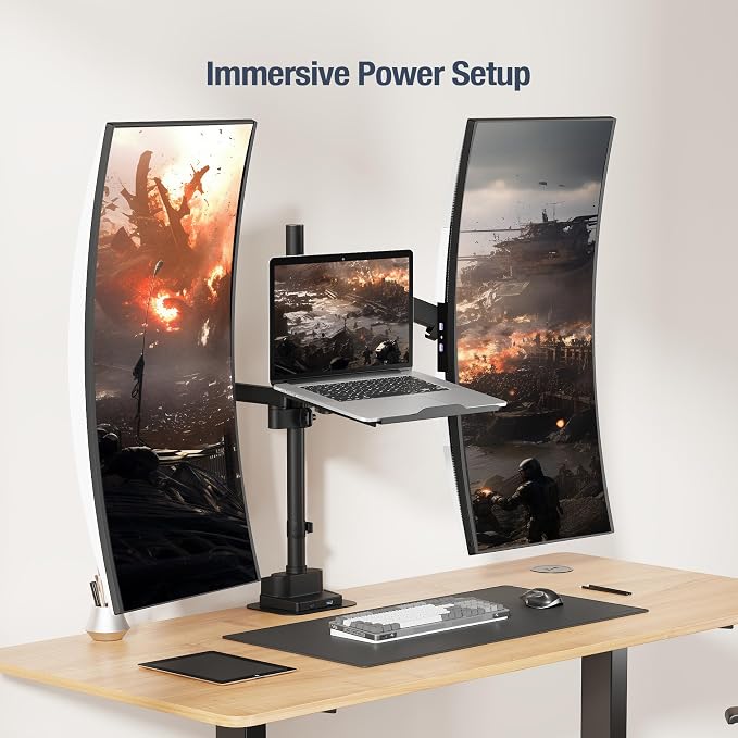 AVLT Single 40 Inch Monitor Head Add-On Kit for Pole Top Mount – Black | Fits Ultrawide Screen, Supports 26.4 lbs (12kg), For 1.38" (35mm), VESA Compatible, Workspace Upgrade Extension Arm - Image 8