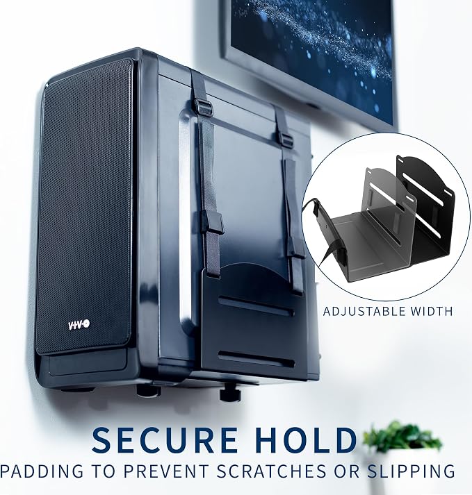 VIVO Sit-Stand 17 to 32 inch Single Monitor Wall Mount with Pneumatic Arm Keyboard Tray and PC Wall Mount Combo, Max VESA 100x100mm, Black, MOUNT-VWKB1P - Image 6