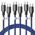 USB C to USB C Cable, 3 Pack 6ft Type C Fast Charger Cord (Blackblue) | Nylon Braided High-Speed Data Transfer Wire for iPhone 17/16/15 Plus/Pro Max iPad Air Ps5 Controller Samsung Galaxy by CUGUNU
