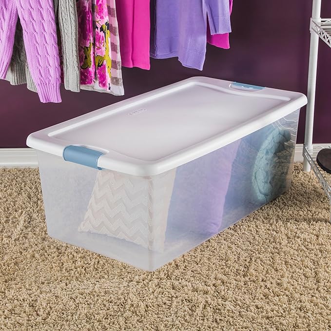 Sterilite Latching Box with Lids for Home and Office, 106 Quart, 24-Pack | Heavy-Duty and Stackable Plastic Containers with Latches for Closet, Cabinet, Bedroom, Bathroom and Dorm Room Organization - Image 5