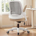 NEO CHAIR Office Desk Chair, Ergonomic Mesh with Flip-Up Armrests, Beige | Lumbar Support, Height Adjustment, 360° Swivel and Rolling Base, Space-Saving Design for Home Office, Vanity or Study by NEOCHAIR