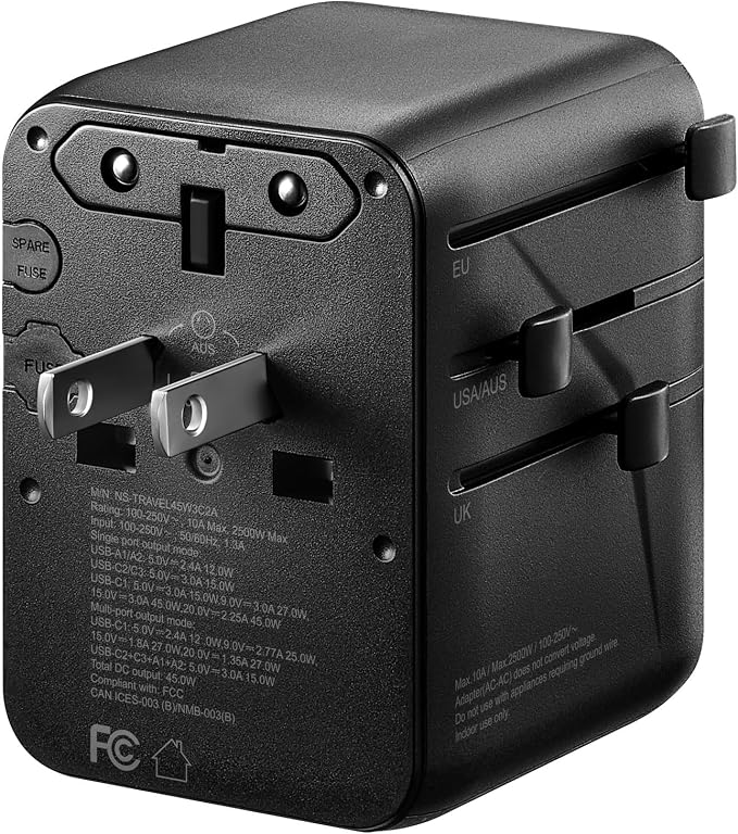 Insignia All-in-One Ground Travel Adapter Converter Series with USB Ports (45W All-in-1 Travel Adapter) - Image 4