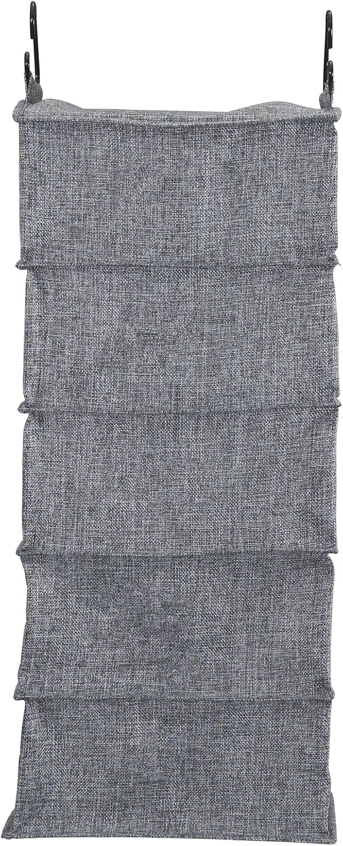 Household Essentials 10 Pocket Double Hang Canvas Shoe Organizer Side‑by‑Side Hanging Storage, Gray - Image 7