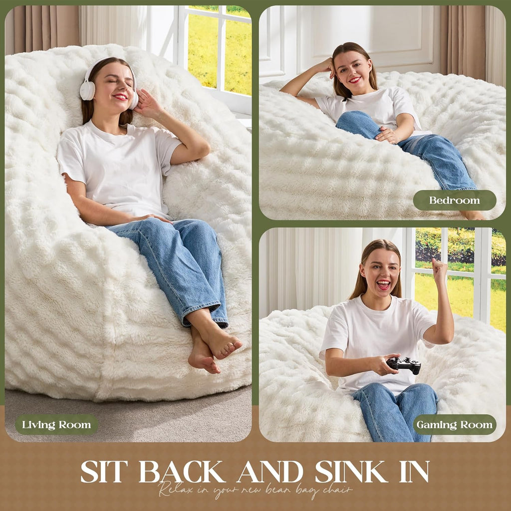 Hobestluk Giant Bean Bag Chairs 6FT Oversized BeanBag Chair for Adult Jumbo - Image 5