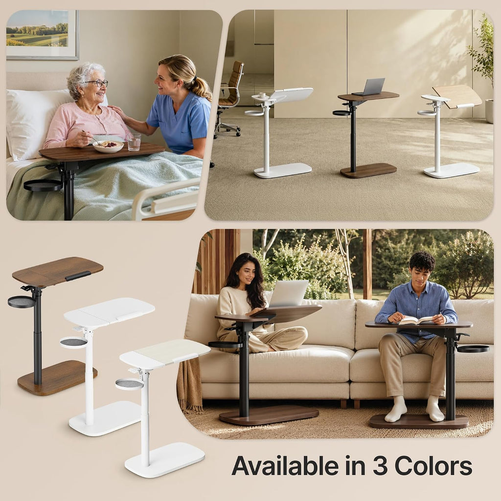 Overbed Table with Wheels, Two-Way Tilt, Easy Pneumatic Adjustment - Image 9