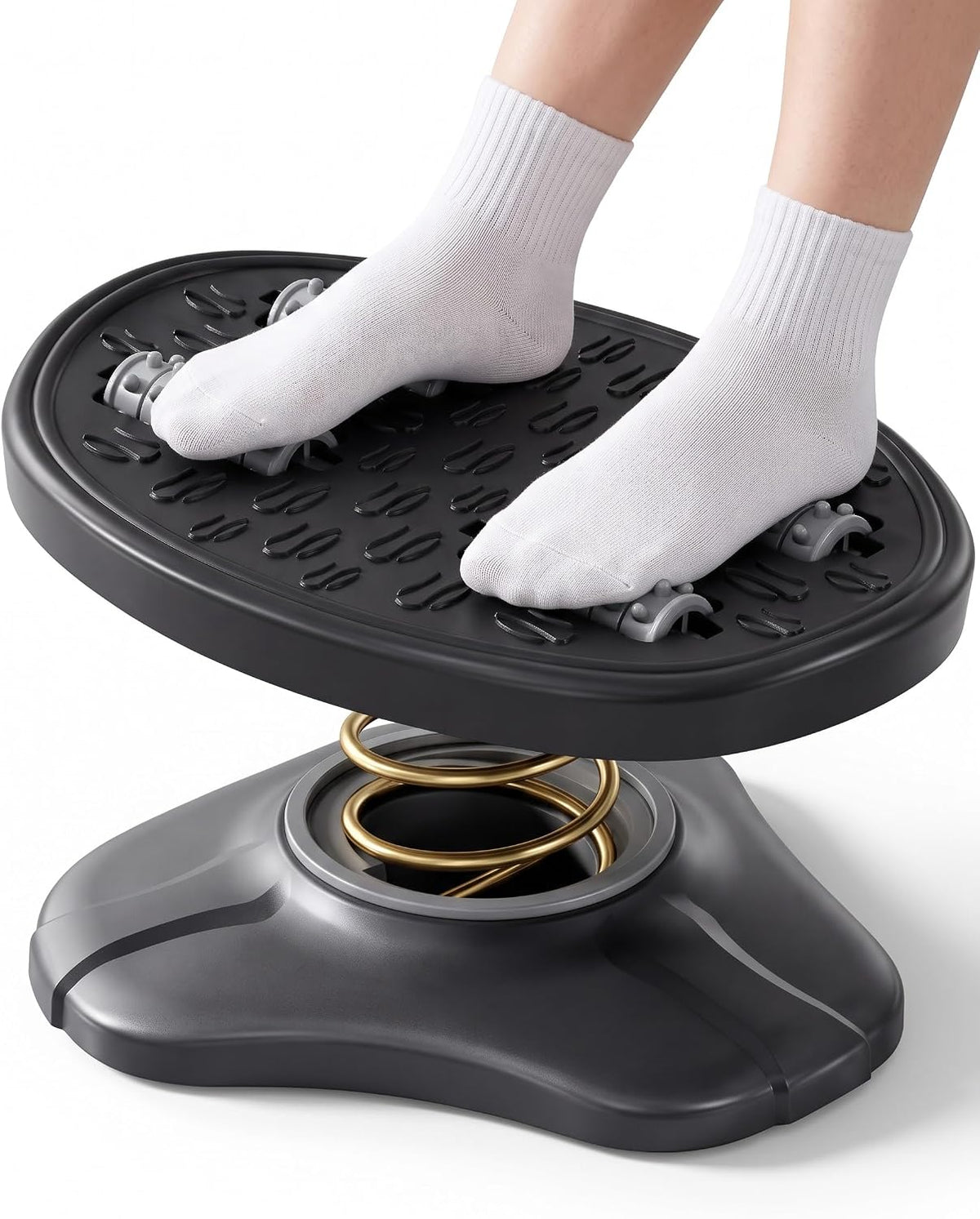 Foot Rest Under Desk 360° Rocking Footrest with Massage Rollers by TUOBITUO