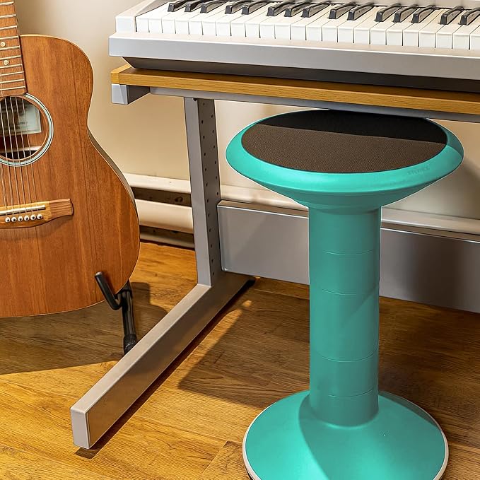 Storex Wiggle Stool – Active Flexible Seating for Classroom and Home Study, Adjustable 12-18 Inch Height, Teal (00306U01C) - Image 4