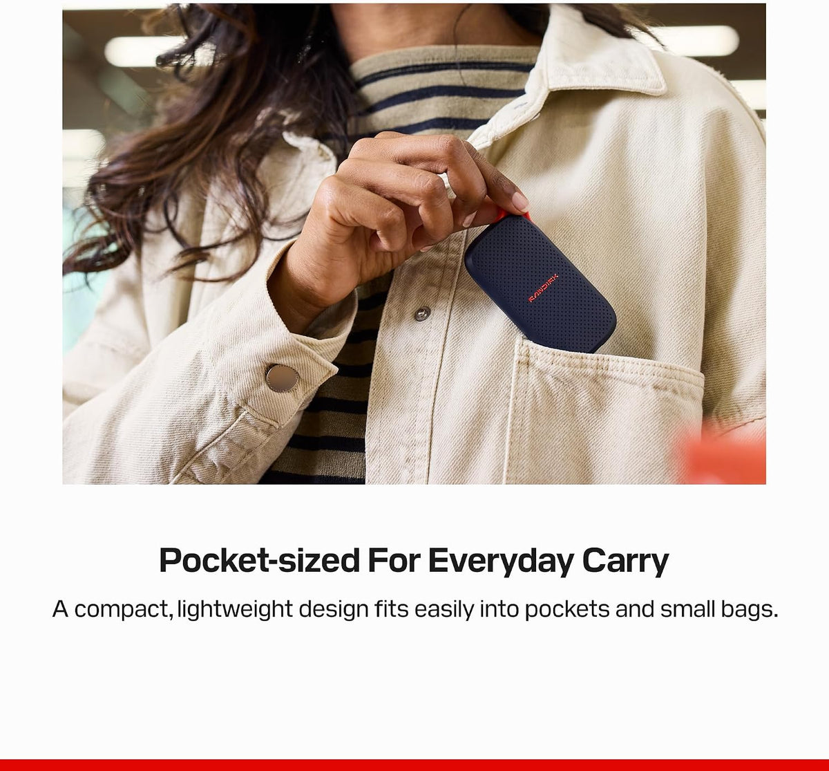 Sandisk 500GB Portable SSD, Up to 1000MB/s Read Speeds, Black (New Model) - Image 7