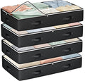 Budding Joy Under Bed Storage Containers with Clear Lids, 4 Pack | Underbed Storage Bags for Blankets, Towels, Comforter, Sweaters, Linen Sheets, Wrapping Paper by BuddingJoy-BuildaJoyfulLifeforYou