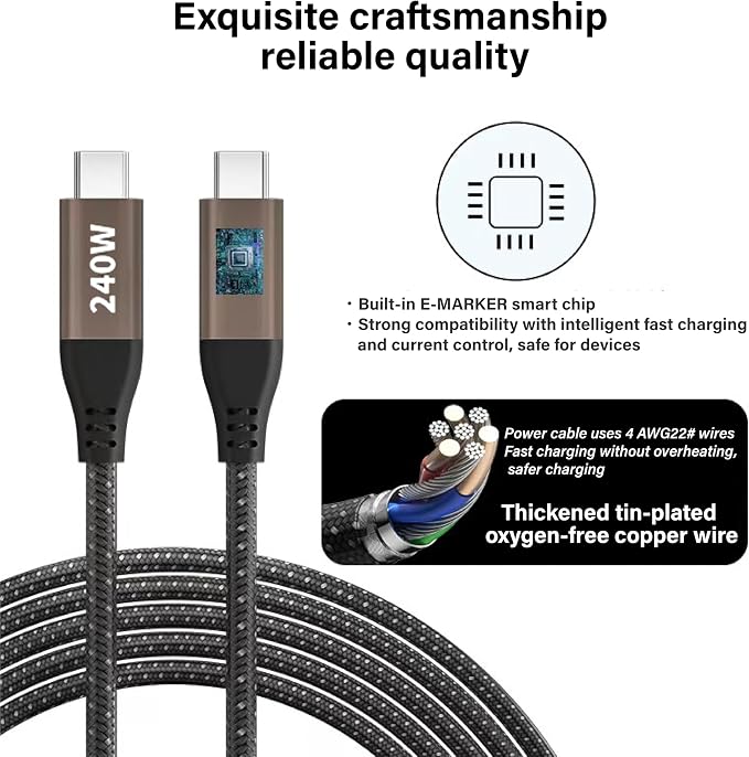 1000W 10-Port GaN 4 Desktop Charging Station with 240W 6.6 ft Data Cable - Compatible with Tablets, Phones, Laptops, Gaming Consoles, Headphones - Image 5