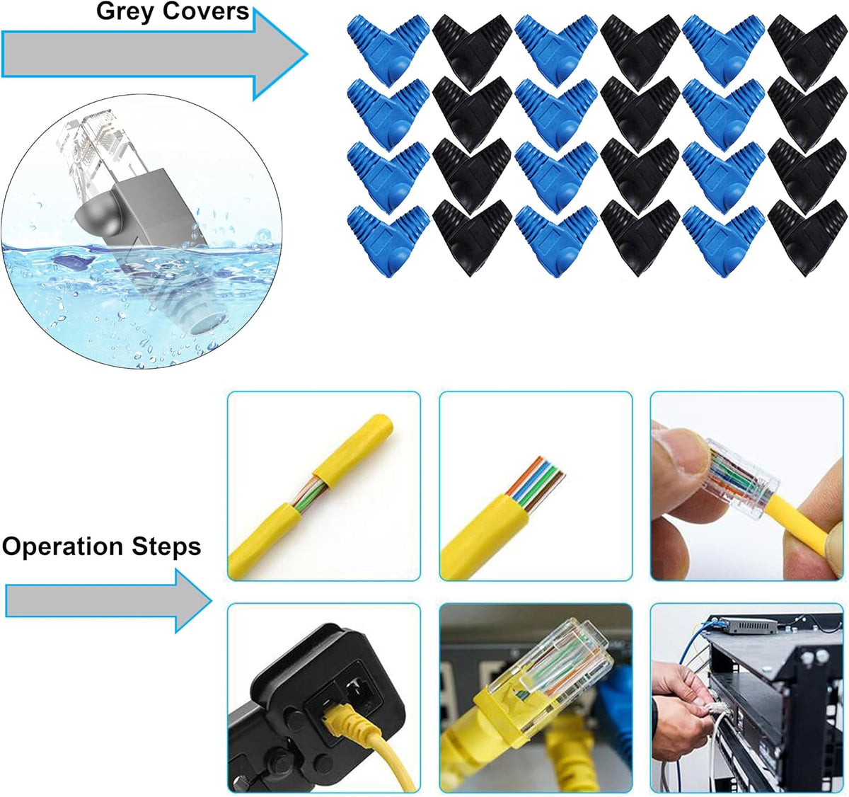 LEATBUY Network Tool Kit Set, Cable Tester Repair Tools Wire Stripping Cutter, Coax Crimper Plug Crimping, Punch Down RJ11 RJ45 Cat5 Cat6 Wire Data Detector Stripper (Orange), DRED-63S - Image 6