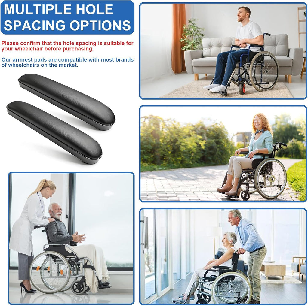 Padded Armrests for Wheelchair, Premium Wheelchair Armrest Pads, 13-7/8" Long Wheelchair Armrest Replacement Accessories, Compatible with All Brands(1 Pair) - Image 5