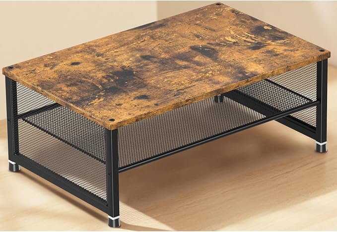 ECOLOVI 2-Tier Computer Monitor Stand Riser, Printer & Laptop Stand, Office Desk Accessories, Workspace Desk Organizer for Home Office Supplies, Brown by ECOLOVI