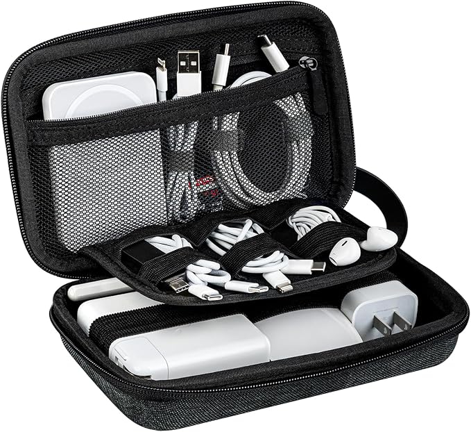 JETech Travel Accessories Organizer Case, Portable Electronic Pouch Gadget Bag for MacBook Power Adapter Chargers, Cables, Power Bank, Mouse, Stylus Pen, Earphone, SD Card, USB Flash Drive by Unknown