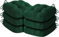 IASEAHK Chair Cushions for Dining Chairs, Dining Chair Cushions, Tufted Indoor Chair Pads with Ties & Non Slip Backing, Seat Cushions for Kitchen Chairs 16.5” x 16.5” x 3.5”, Set of 6, Green by IASEAHK