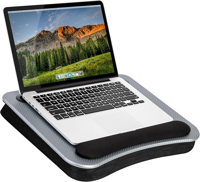 LAPGEAR Memory Foam Lap Desk - Silver Carbon, Fits 15.6” Laptops by LapGear