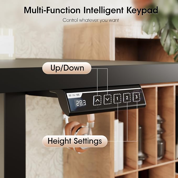 Monomi Large Electric Standing Desk 71“x31.5“ Height Adjustable,Black | Sit Stand Up Desk for Home Office,Ergonomic Computer desk with Memory Preset and Anti-Collision,Headphone Hook - Image 7