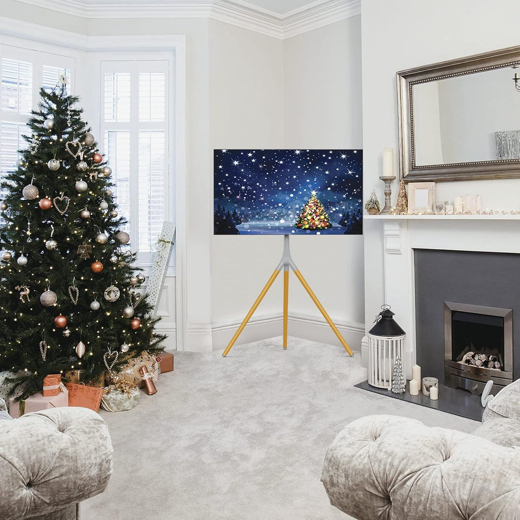 Gray TV Easel Stand with Tripod Base for 45-65 inch Screens - Image 6
