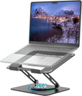 ALASHI Laptop Stand for Desk with 360 Rotating Base, Multi-Angle Adjustable Laptop Stands, Foldable Laptop Riser Compatible with 10 to 17 Inches PC Computer, Black by ALASHImakeyourlifesimplerandeasier%EF%BC%81