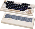 KEEBMONKEY WOBKEY Rainy 75 CNC Aluminum HMX/JWK/Cocoa Switches Triple-Mode Connectivity Mechanical Keyboard with Superior Acoustics, RGB/FR4/Silver SUS304/7000mAh/Cocoa Switch (Pro - White) by KEEBMONKEY