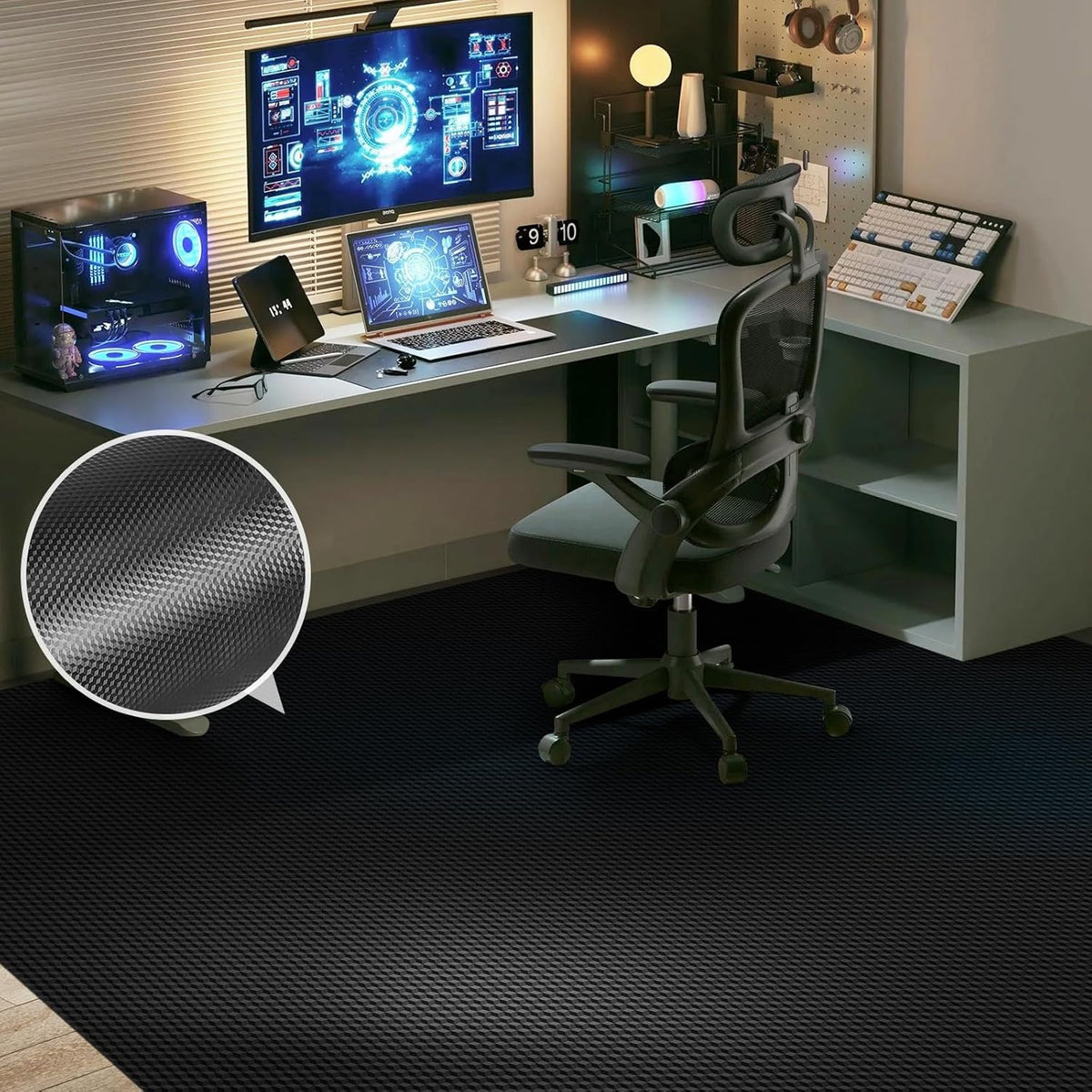 60” x 75” Waterproof Chair Mat for Hardwood, Office Chair Mat for Rolling Chair, Desk Mat for Hardwood Floor, Floor Mat for Home Office, Anti-Slip PVC Floor Protector for Gaming Room by Keydol