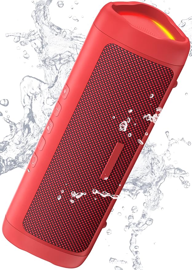 Bluetooth Speaker, 20W HD Sound, Portable Wireless, IPX5 Waterproof, Up to 24H Playtime, TWS Pairing, for Home/Party/Outdoor/Camping/Beach Essentials, Electronic Gadgets, Birthday Gift (Red) by BolaButty