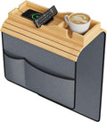 Bamboo Couch Armrest Tray Table, Couch Cup Holder with Couch Caddy by CHOEZON