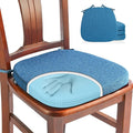 SINOSSO 4 Pack Memory Foam Chair Cushions for Dining Chairs, Friendly Woven Fabric 16" U-Shape Comfortable Kitchen Chair Pads, Removable Slip Resistant Seat Cushions (Set of 4, Blue) by SINOSSO