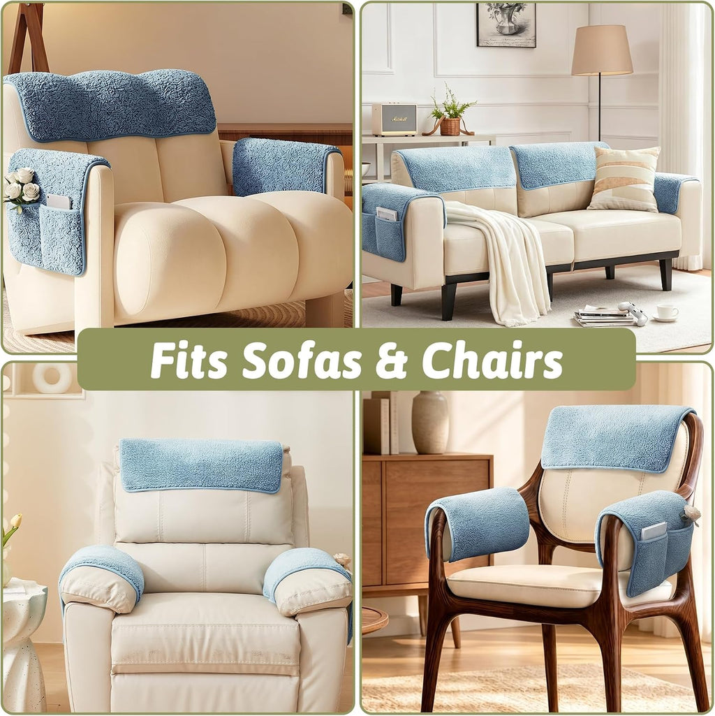Universal Sherpa Recliner & Armchair Covers with Pockets - Image 7