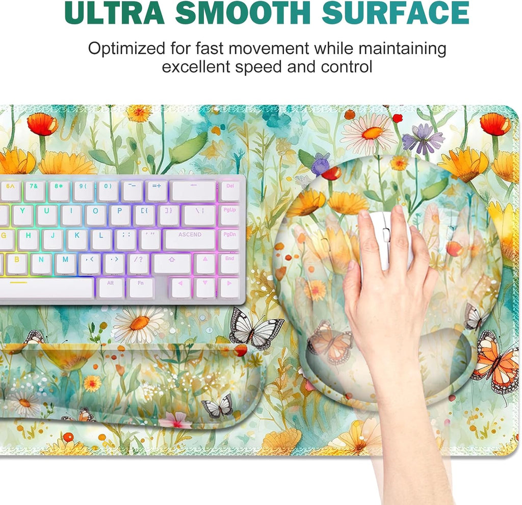 Gaming Mouse Pad, Large Desk Mat, Cute Desk Pad Protector 4in1 XXL Mousepad - Image 4