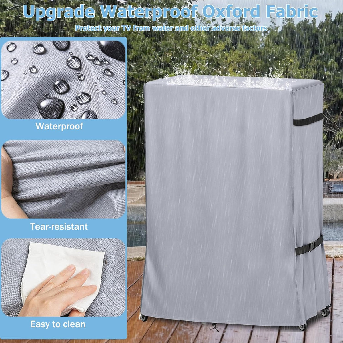 Weatherproof 45-50Inch Outdoor TV Stand Cover for Rolling/Mobile Stand - Image 2