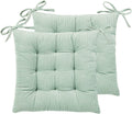 HLOVME Corduroy Chair Cushion with Ties Ultra Soft Warm Floor Cushion for Kids Reading Nook Comfortable Square Seat Cushion for Adult 15.7”x15.7” Set of 2, Green by HLOVME