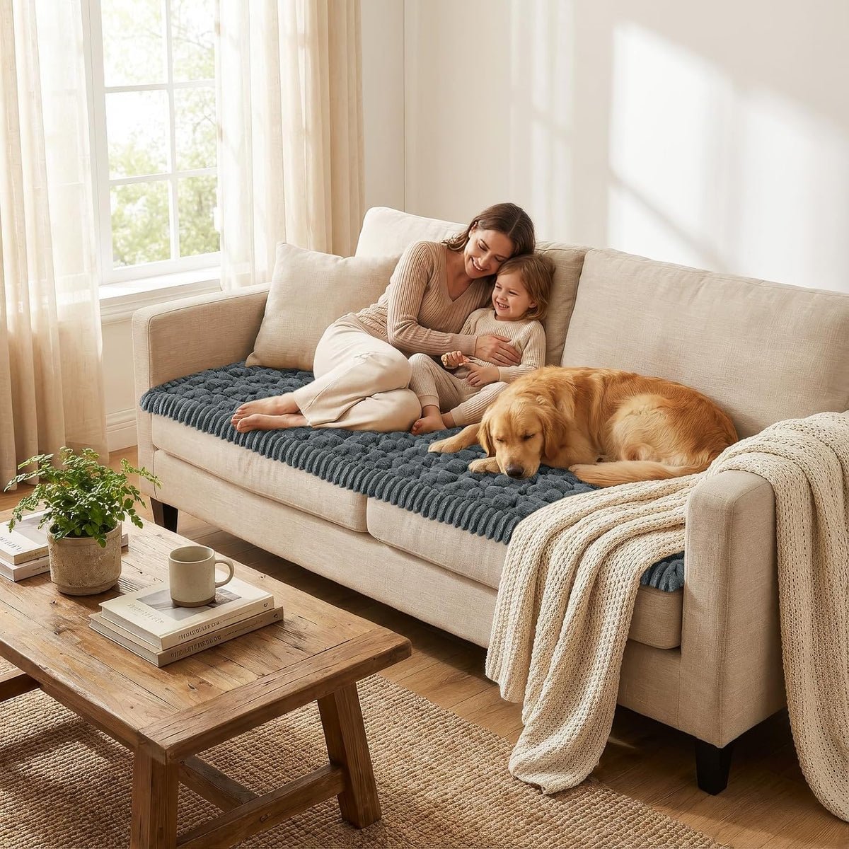 Smiry Couch Covers for Dogs, Non Slip Fuzzy Pet Sofa Protector Washable - Image 5
