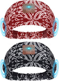 2-Pack Sleeping Headphones, Headband Headphones with Thin Speakers | Wireless Bluetooth Headband for Running Sports Workouts Yoga Travel Meditation Gift for Men Women - Pattern Black&Pattern Red by Mixiba