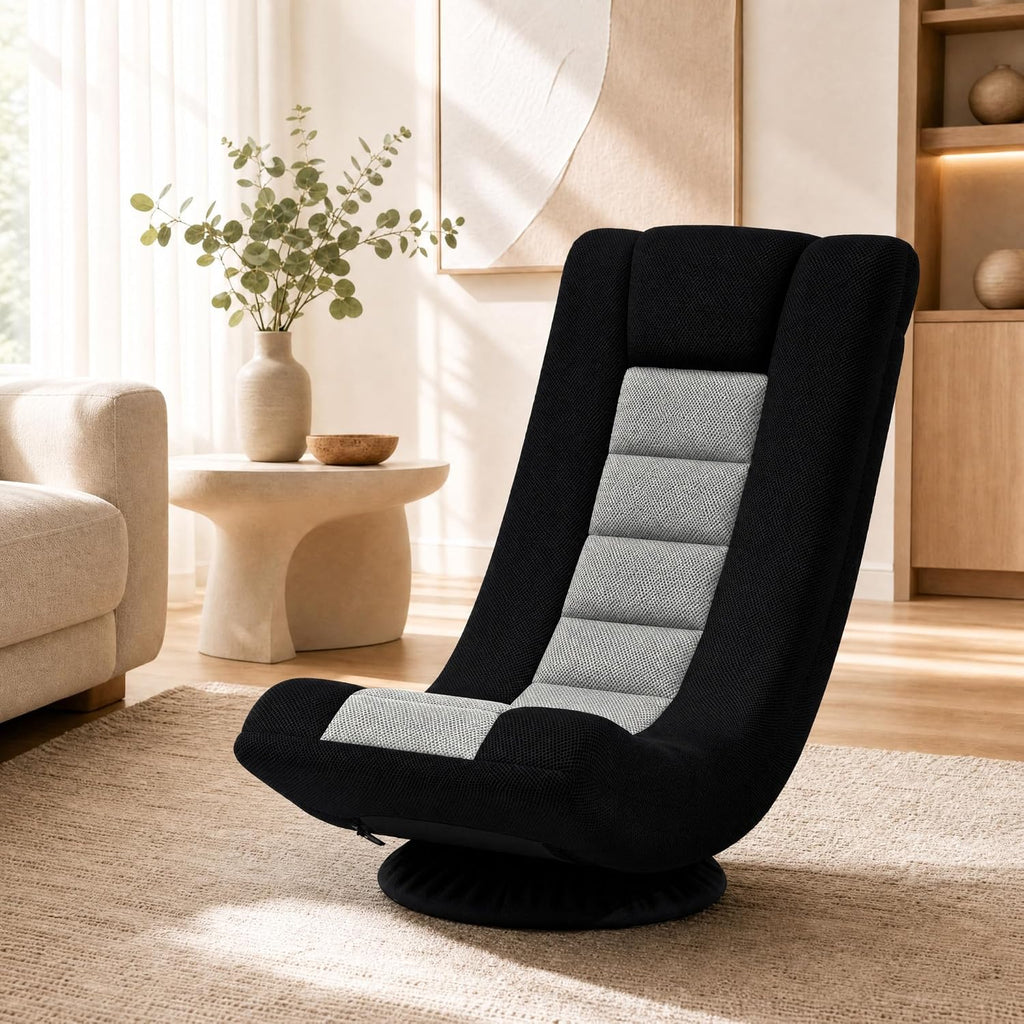 KOMFOTT 360° Swivel Floor Gaming Chair w/ 4-Position Backrest & Neck Pillow - Image 2