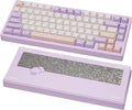 KEEBMONKEY WOBKEY Rainy 75 CNC Aluminum HMX/JWK/Cocoa Switches Triple-Mode Connectivity Mechanical Keyboard with Superior Acoustics, RGB/FR4/Silver SUS304/7000mAh/Cocoa Switch (Pro - Purple) by KEEBMONKEY