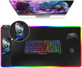RGB Gaming Mouse Pad with Wireless Charging, Large Desk Mat, 31.5"x11.8" | XXL LED Mousepad, Ultra-Smooth Surface, Non-Slip Rubber Base, Waterproof Computer Keyboard Pad for Gamer, Black by ExtreLife
