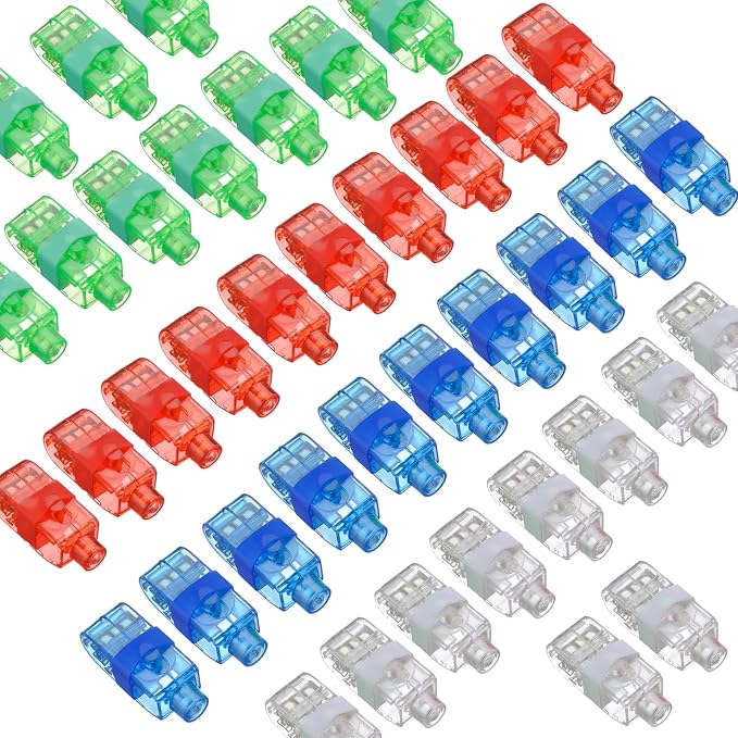 40 Pcs LED Finger Lights, 4 Colors Finger Flashlights, Battery Powered Light Up Finger Ring Toys, Mini Finger Lamps, Glow in The Dark Party Supplies for Rave Concert Shows (40Pcs) - Image 3