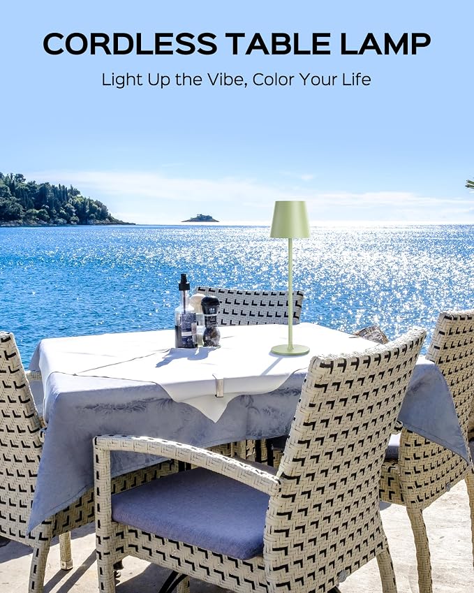 JACKYLED Cordless Table Lamps Rechargeable, 3 Adjustable Height, 5000 Capactiy Operated, 3 Colors Smooth Dimming, Portable LED W - Image 2
