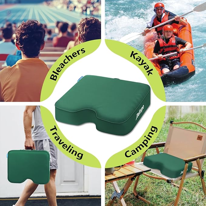Stadium Seat Cushion for Bleachers, 2-in-1 Reversible Soft & Firm | Bleacher Cushion with Memory & High-Density Foam, Ergonomic Non-Slip Design, Portable for Indoor & Outdoor Sports, Events - Image 6